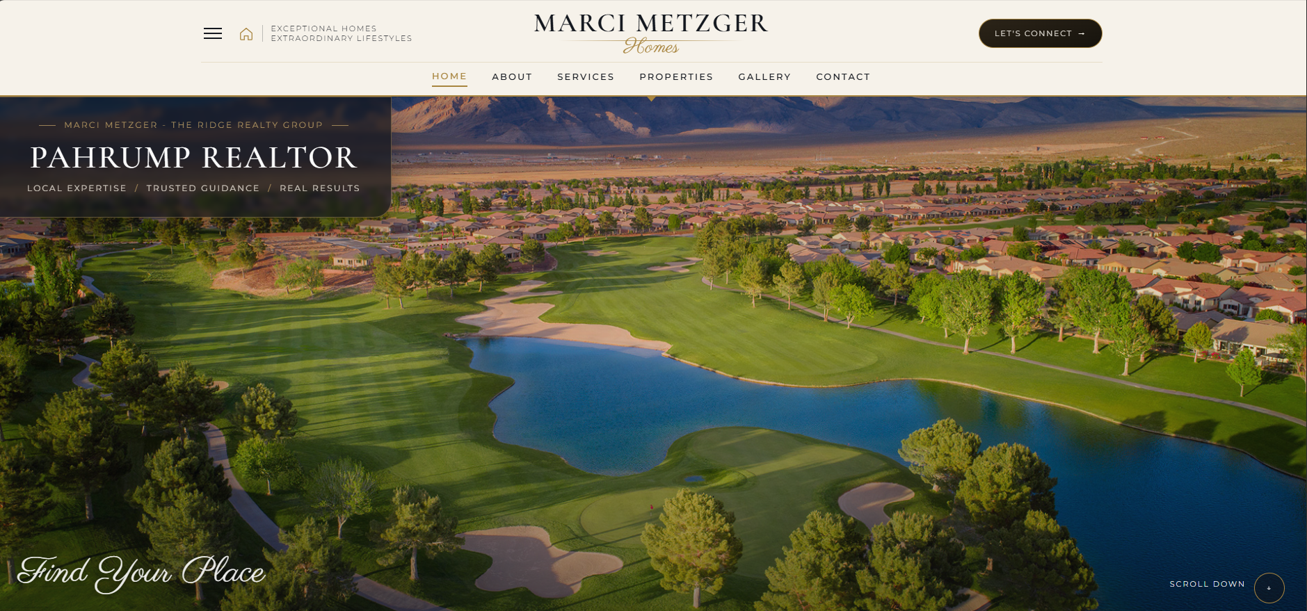 Marci Metzger Homes real estate landing page